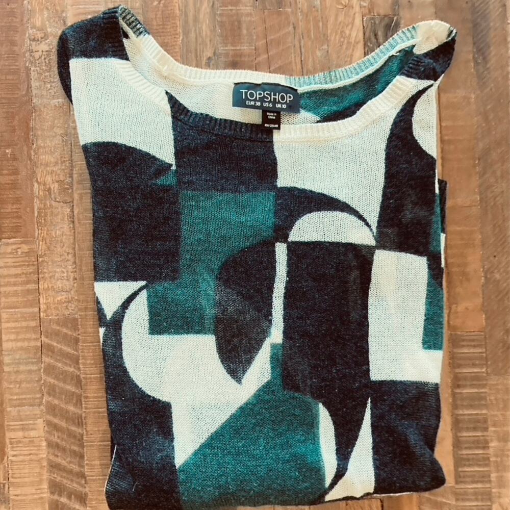 Mod Color Block Sweater, Size 6 - image 3